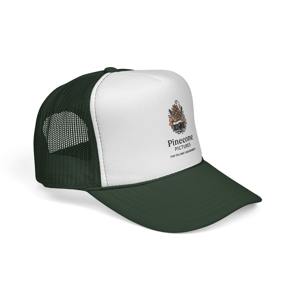 Pinecone Pictures Trucker Cap — Vintage Camera Pinecone Logo Mesh Hat