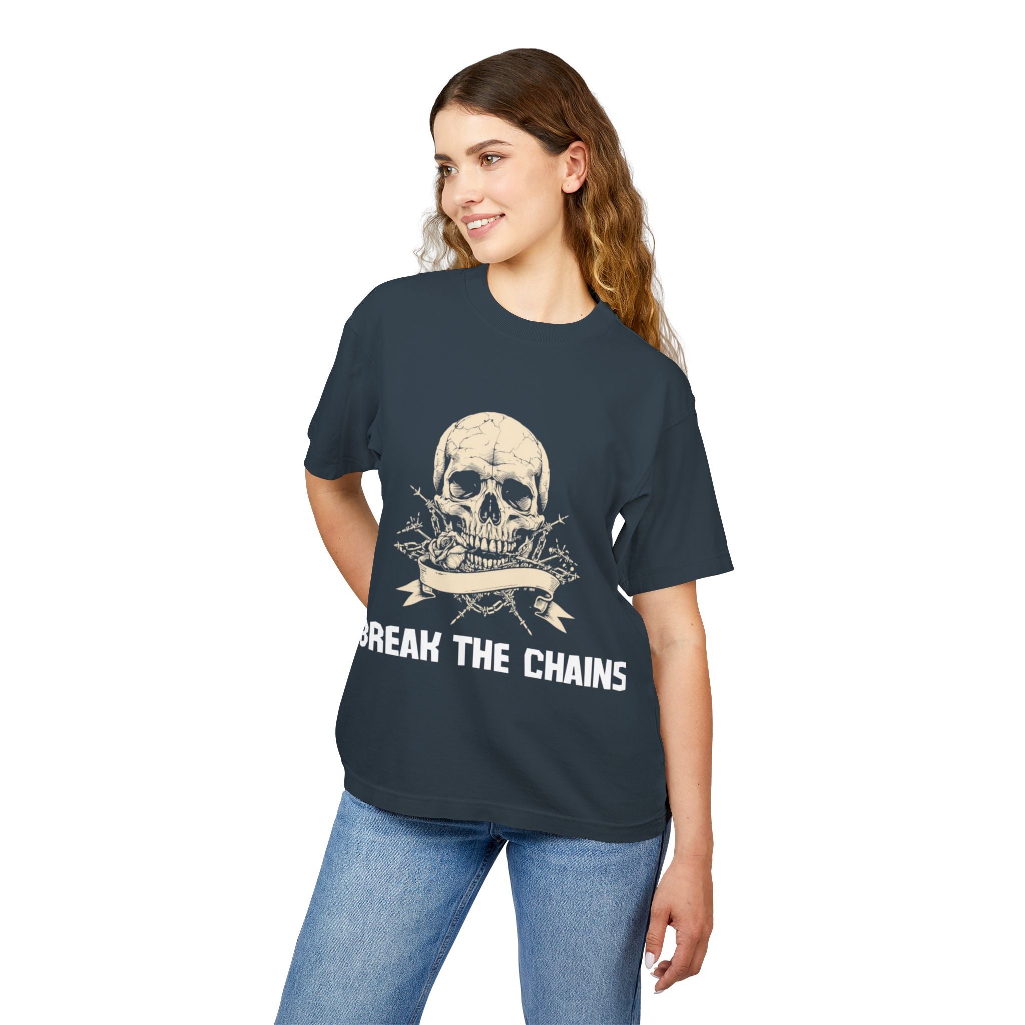 Break the Chains Skull Tee — "Break the Chains" Front & "Overcome Your Limits" Back