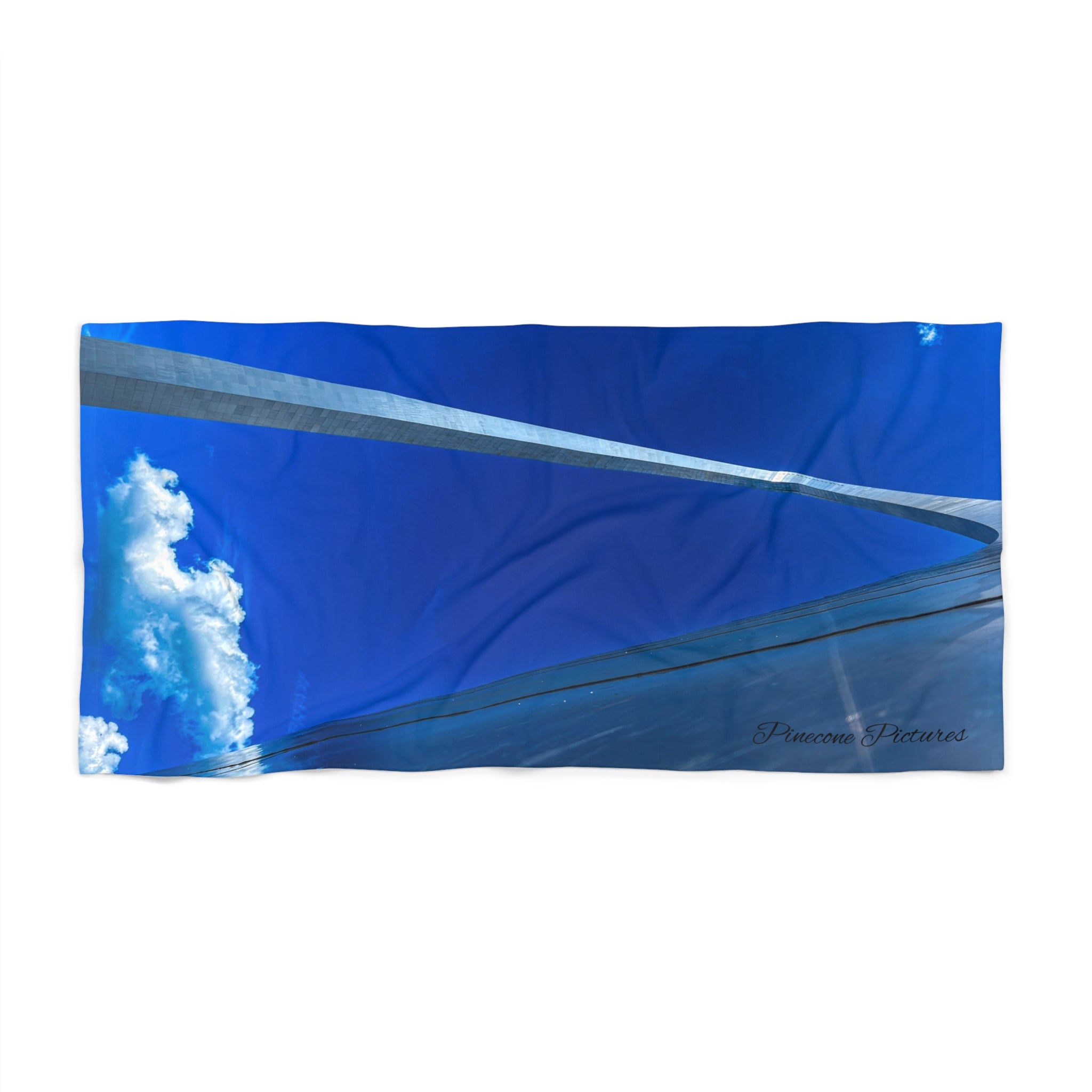 Cloud & Sail Blue Beach Towel - Nautical Sky Design