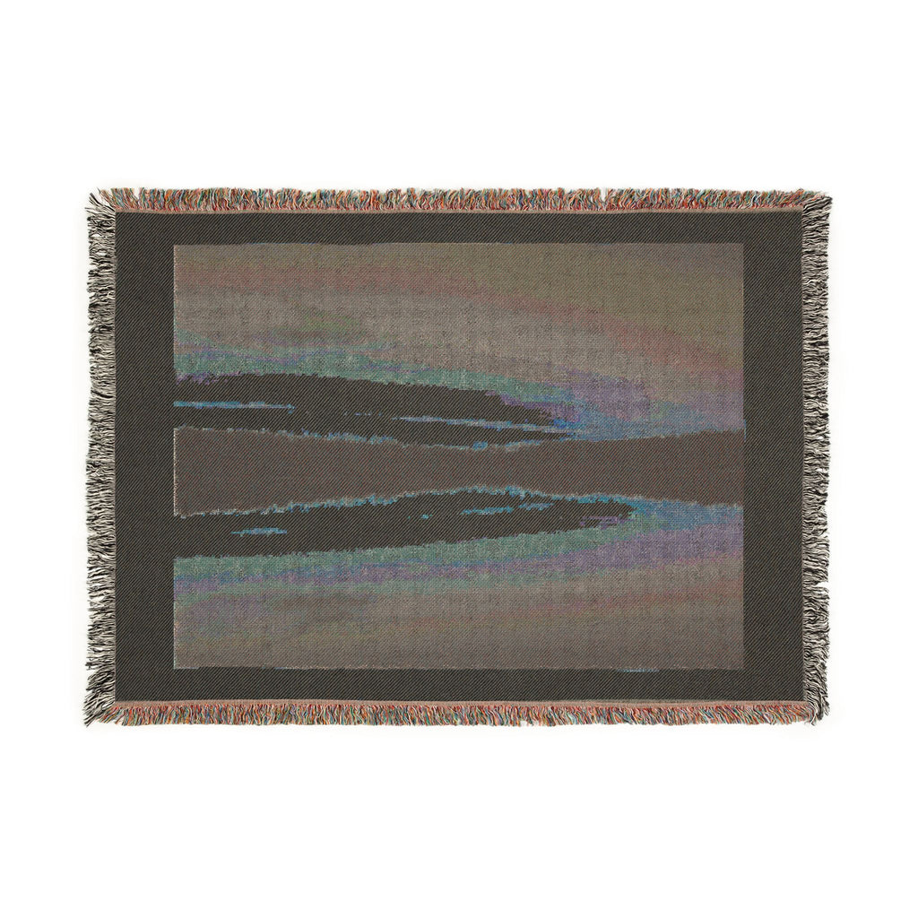 Sunset Lake Woven Blanket — Scenic Lakeside Throw for Living Room & Cabin Décor