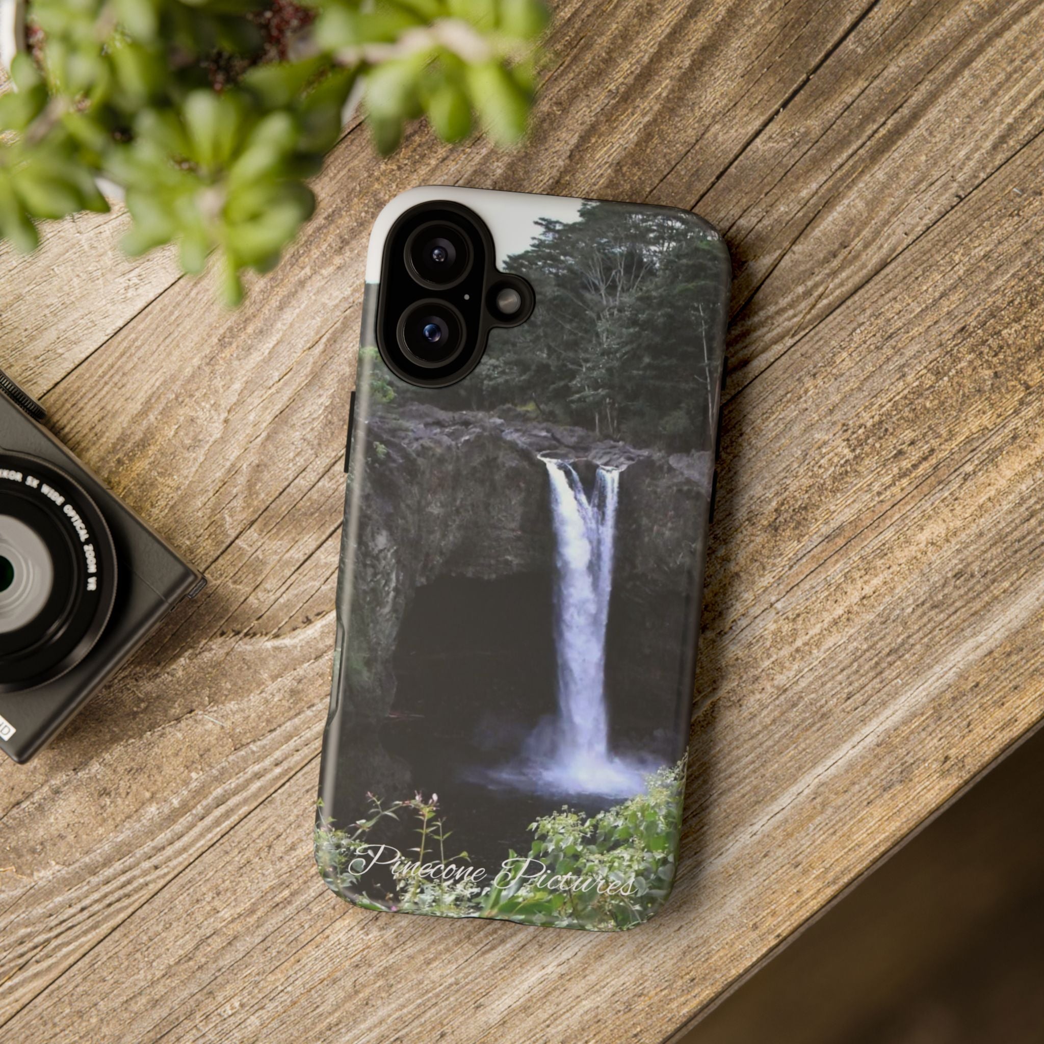 Waterfall Photo Phone Case - Scenic Nature Phone Case with 'Pinecone Pictures' Signature