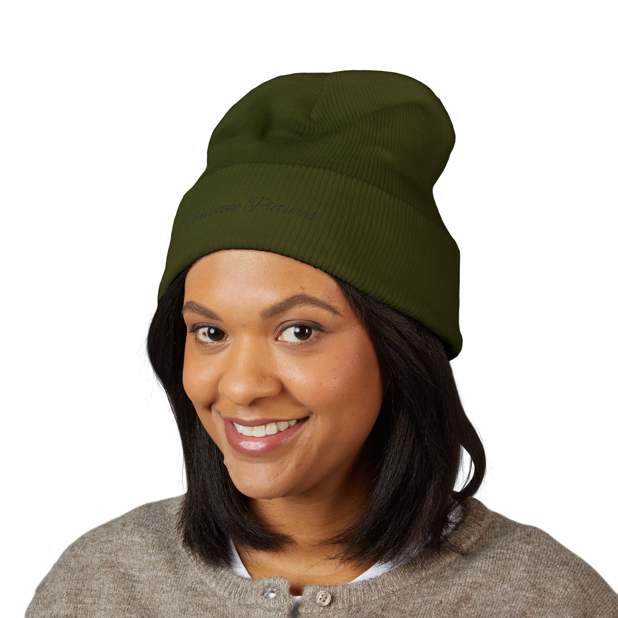 Embroidered "Pinecone Pictures" Classic Cuffed Beanie