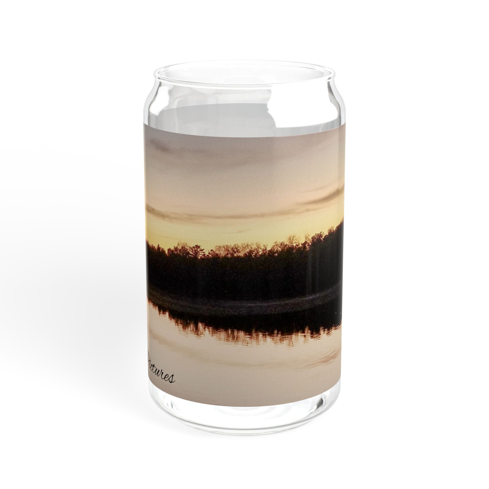 16oz Lakeside Sunset Sipper Glass with Straw