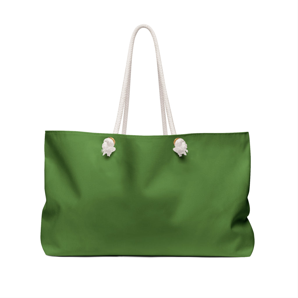 Pinecone Pictures Green Weekender Bag — Floral Pinecone Logo Travel Tote