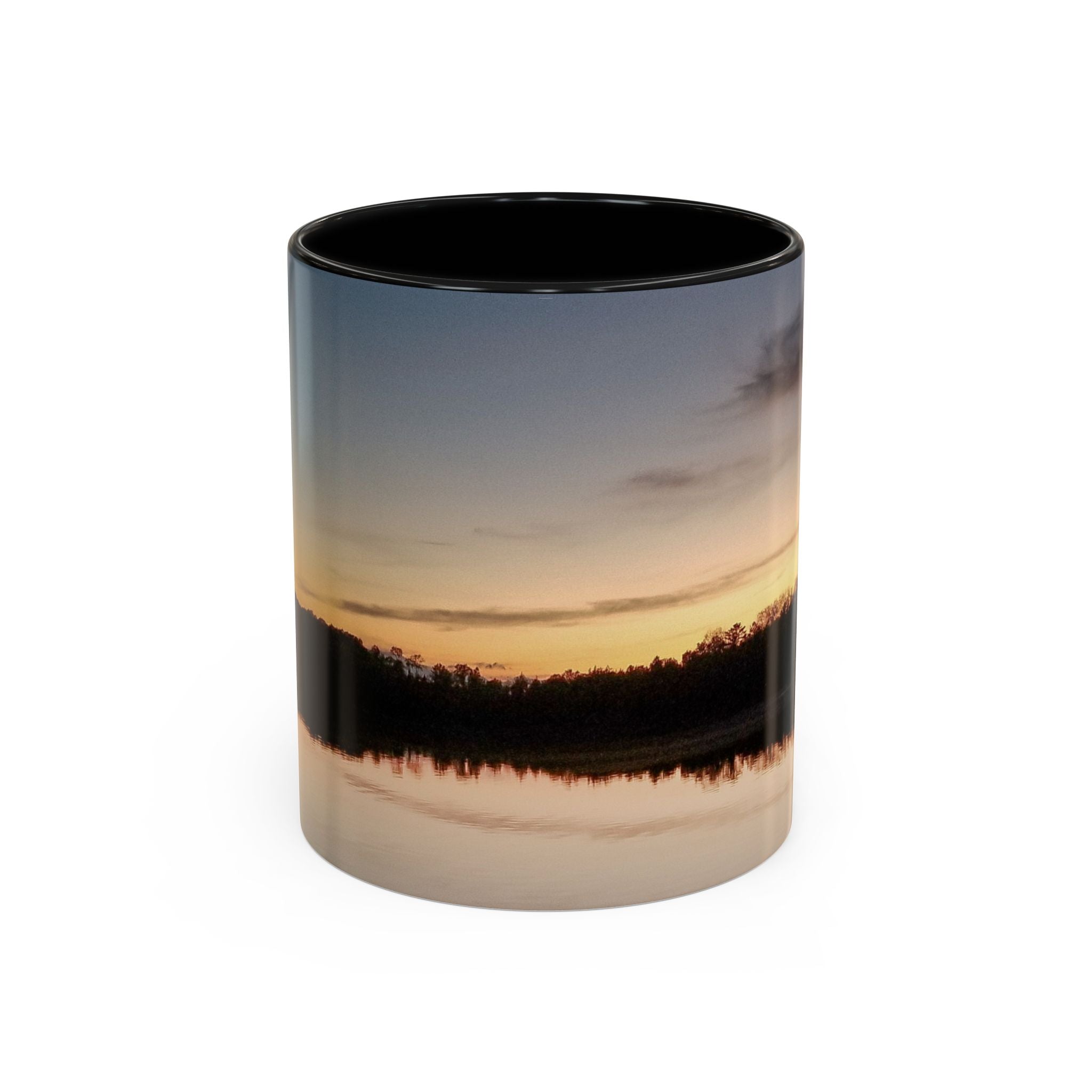 Sunset Lake Accent Coffee Mug — Scenic Reflection 11/15oz