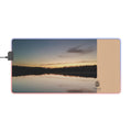 LED Gaming Mouse Pad — RGB Large Desk Mat with Sunset Lake Print