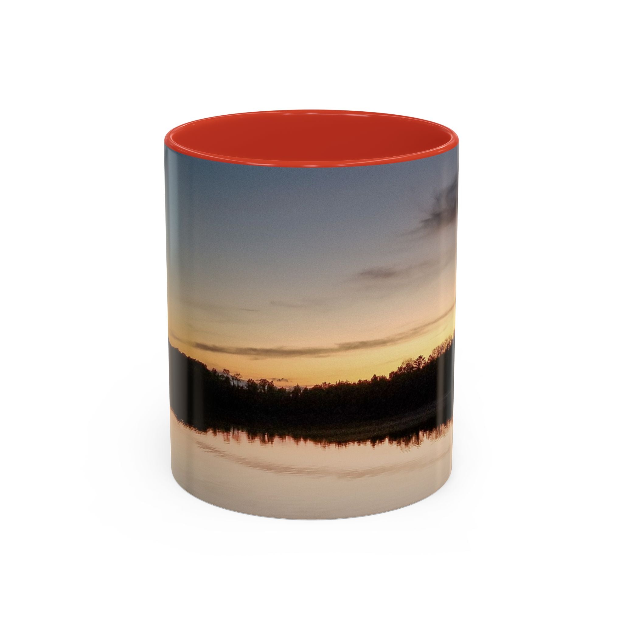 Sunset Lake Accent Coffee Mug — Scenic Reflection 11/15oz