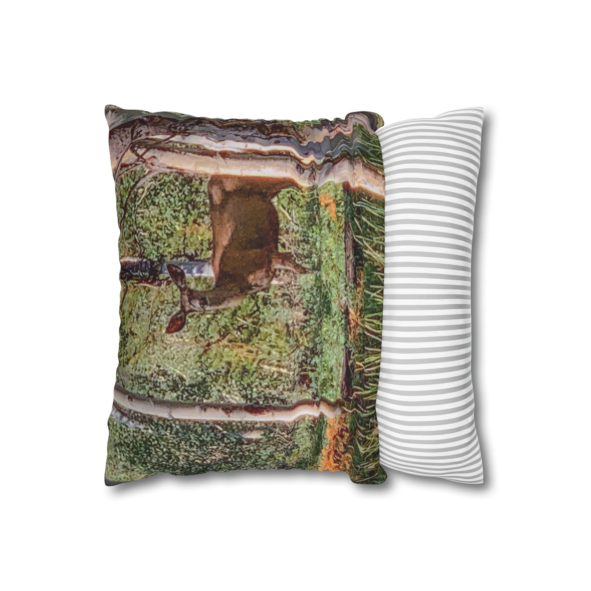 Deer in Forest Pillowcase — Rustic Wildlife Decorative Throw Pillow