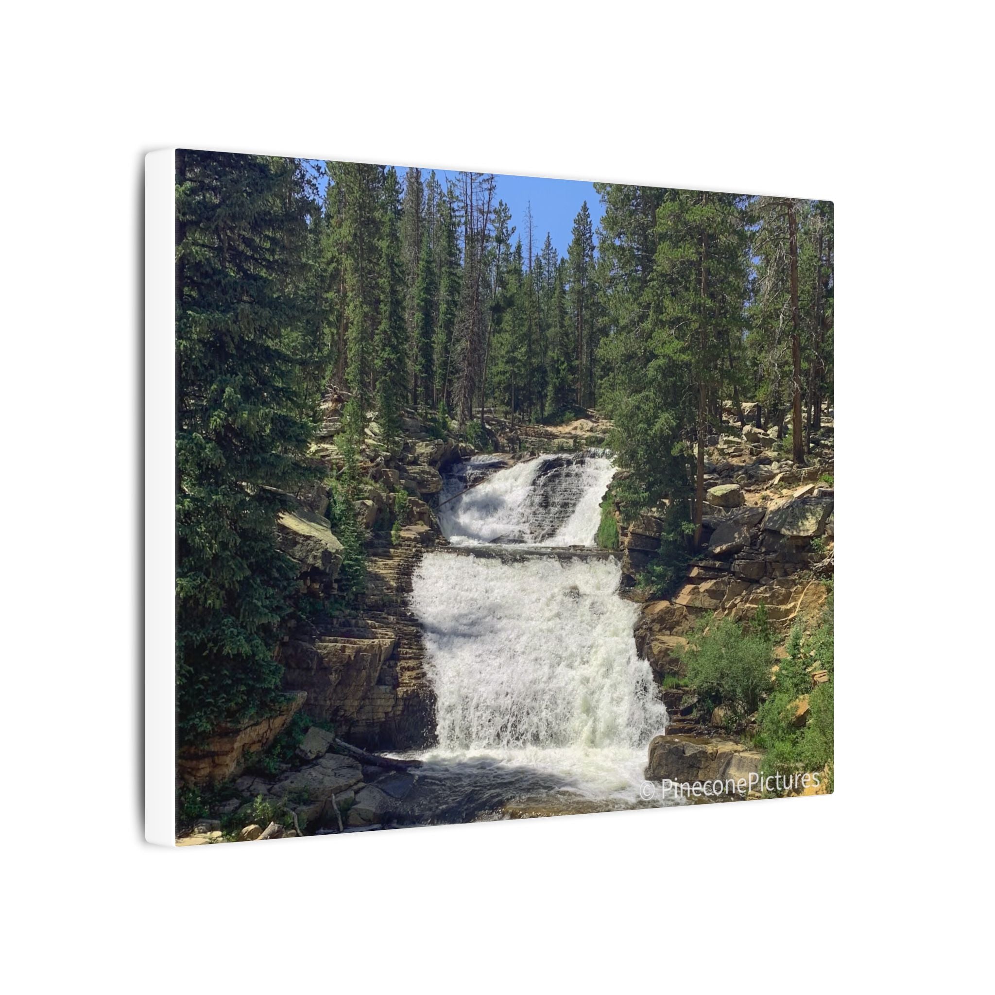 Waterfall Forest Canvas Wall Art – High Uintas Wilderness Landscape Print