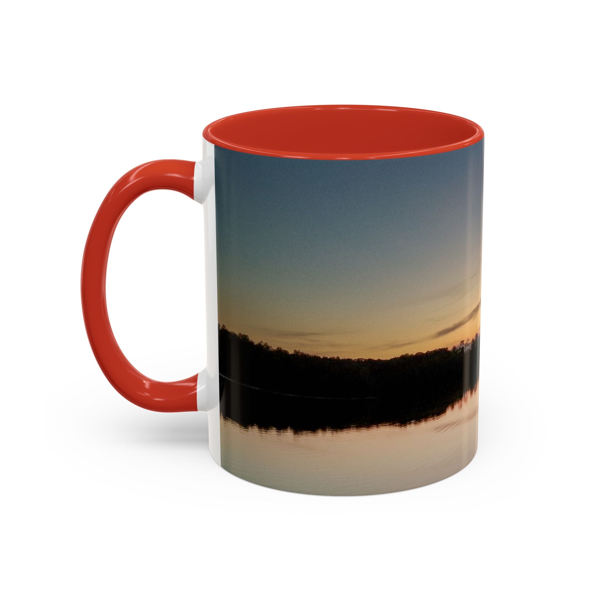 Sunset Lake Accent Coffee Mug — Scenic Reflection 11/15oz