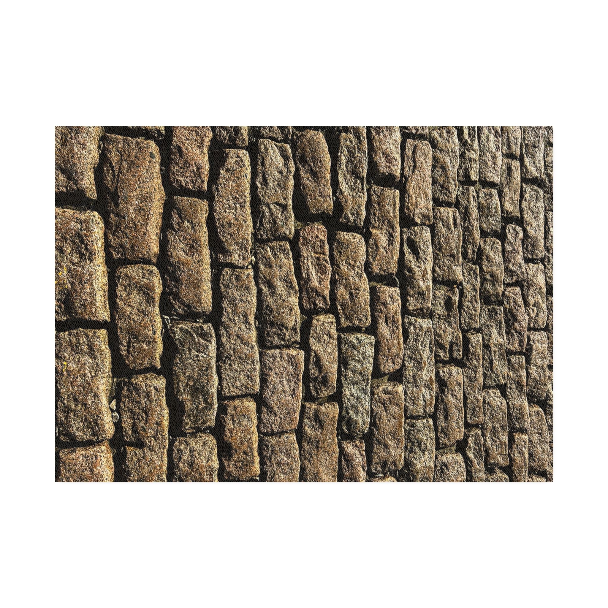 Stone Pathway Accent Rug — Rustic Cobblestone Doormat for Entryway & Outdoor Décor