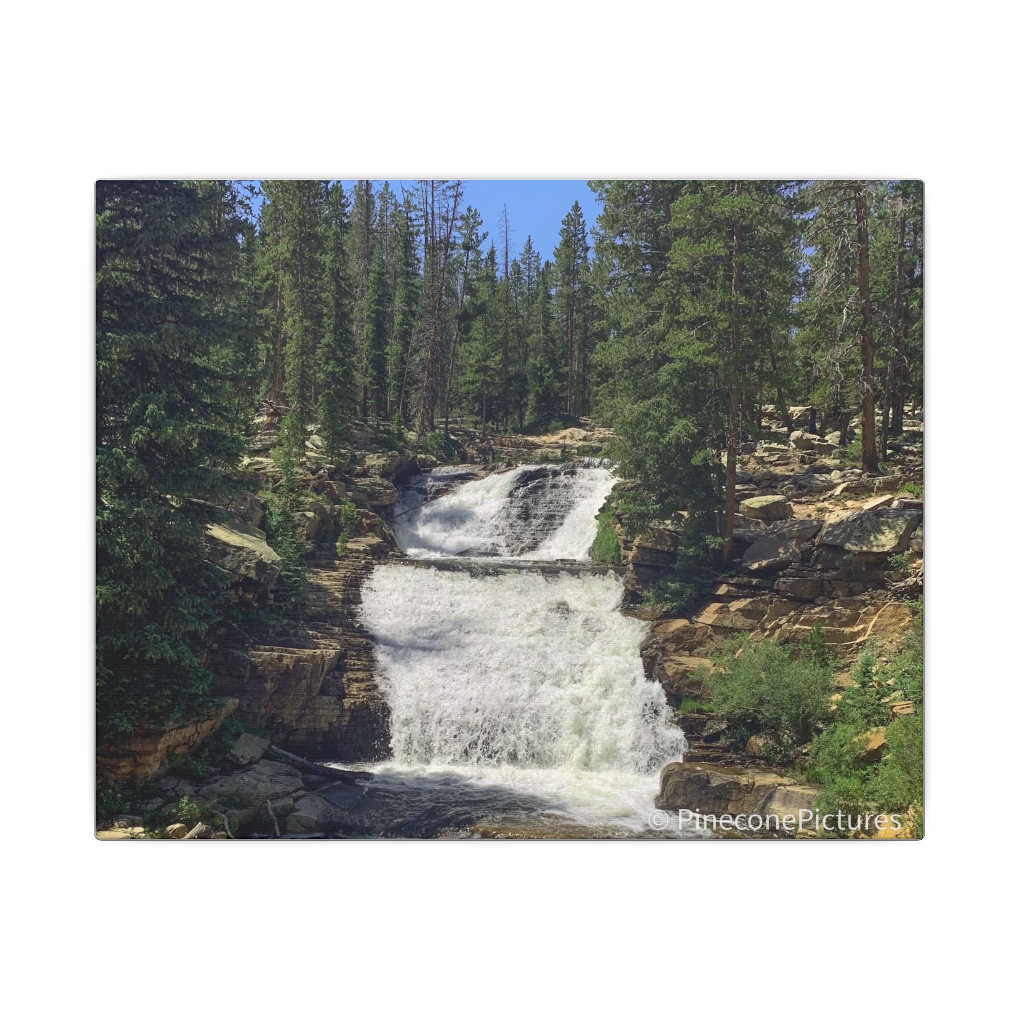 Waterfall Forest Canvas Wall Art – High Uintas Wilderness Landscape Print