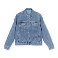Skull & Crossbones 'Break The Chains' Denim Jacket - Men's Retro Distressed Jean Jacket