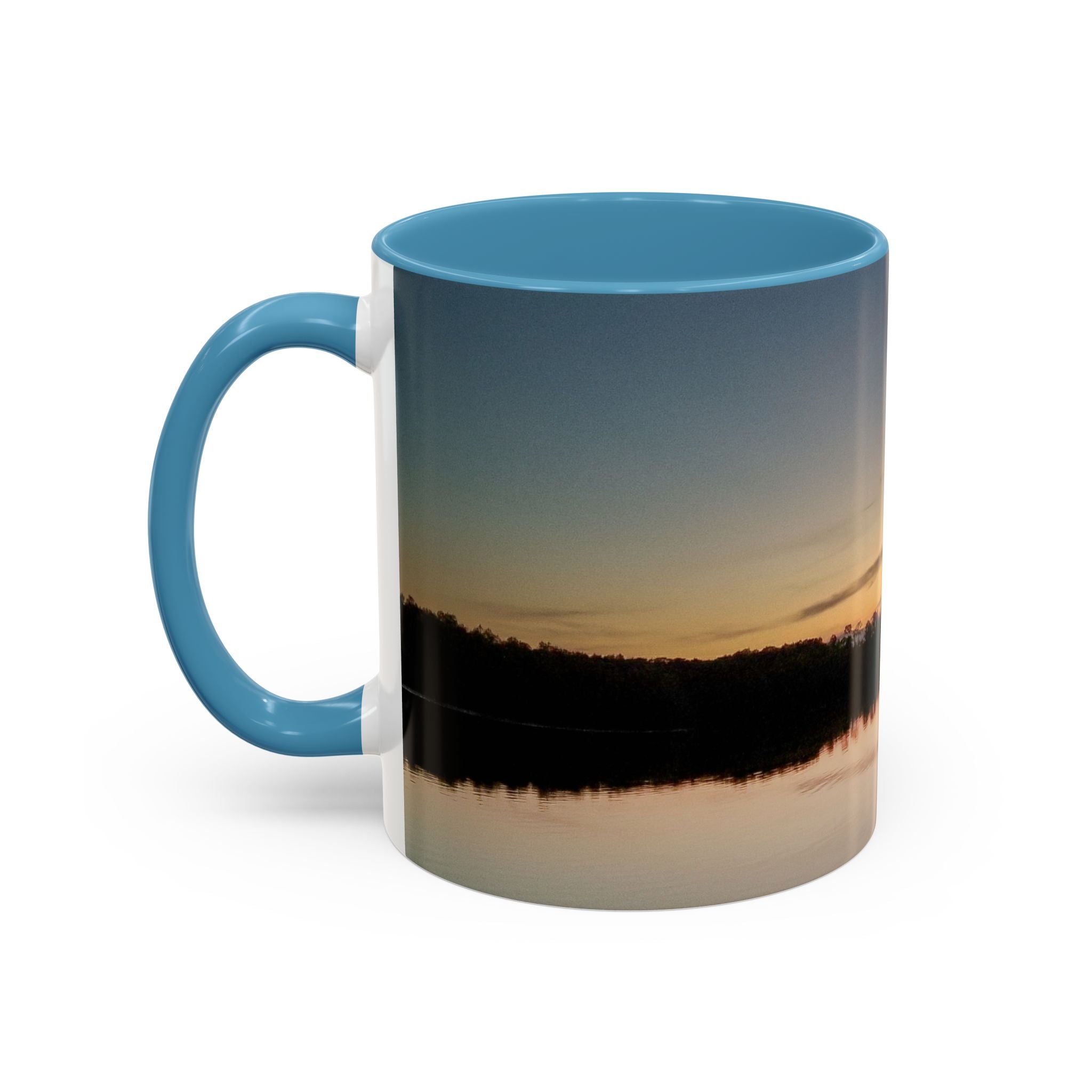 Sunset Lake Accent Coffee Mug — Scenic Reflection 11/15oz