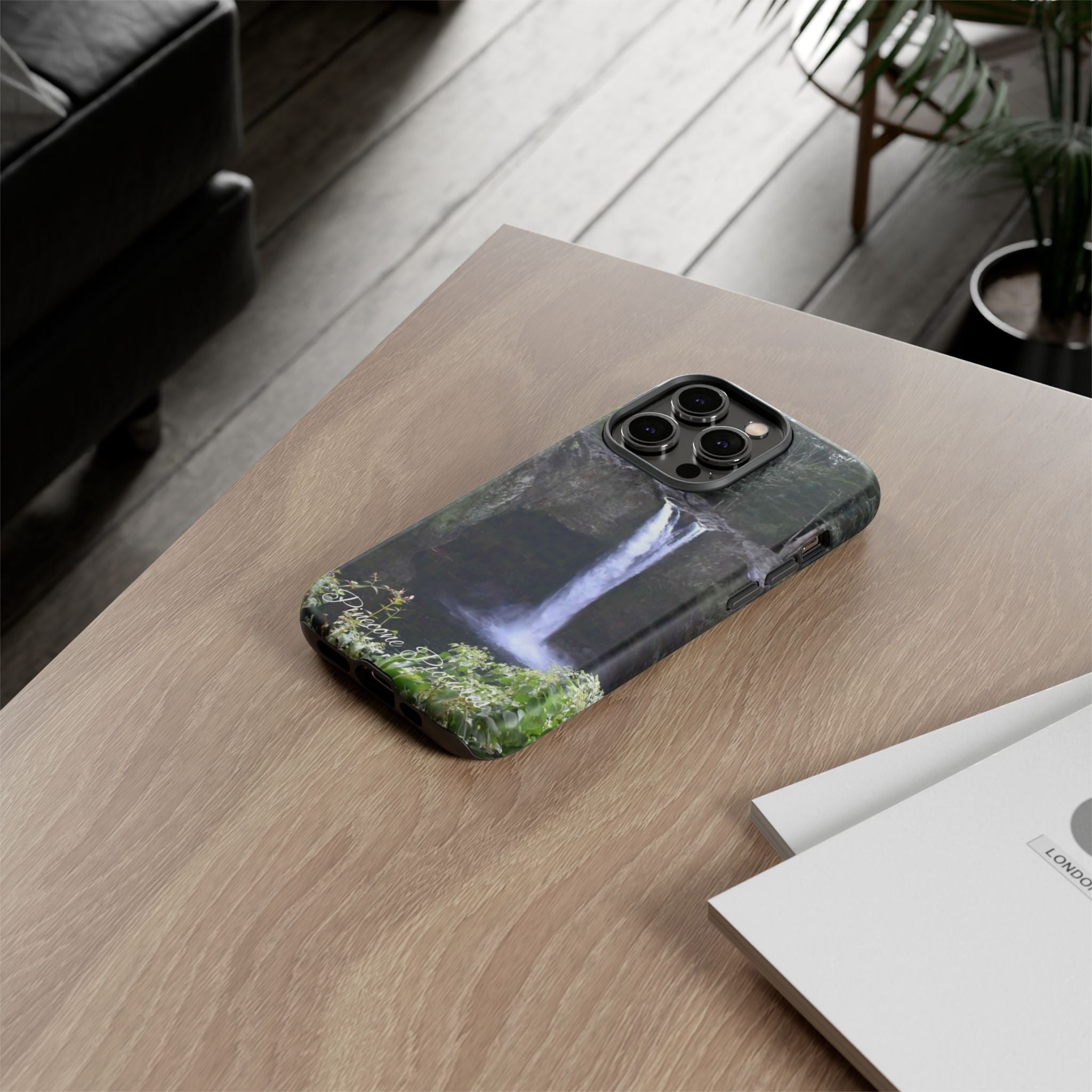 Waterfall Photo Phone Case - Scenic Nature Phone Case with 'Pinecone Pictures' Signature
