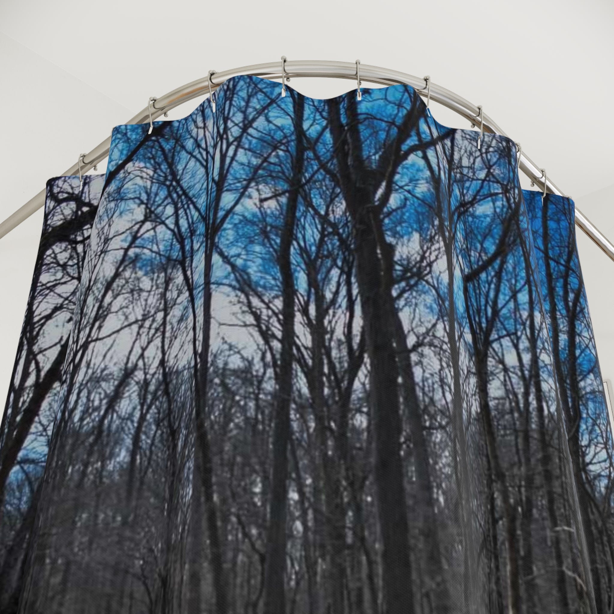 Forest Path Shower Curtain – Moody Woodland Bathroom Décor