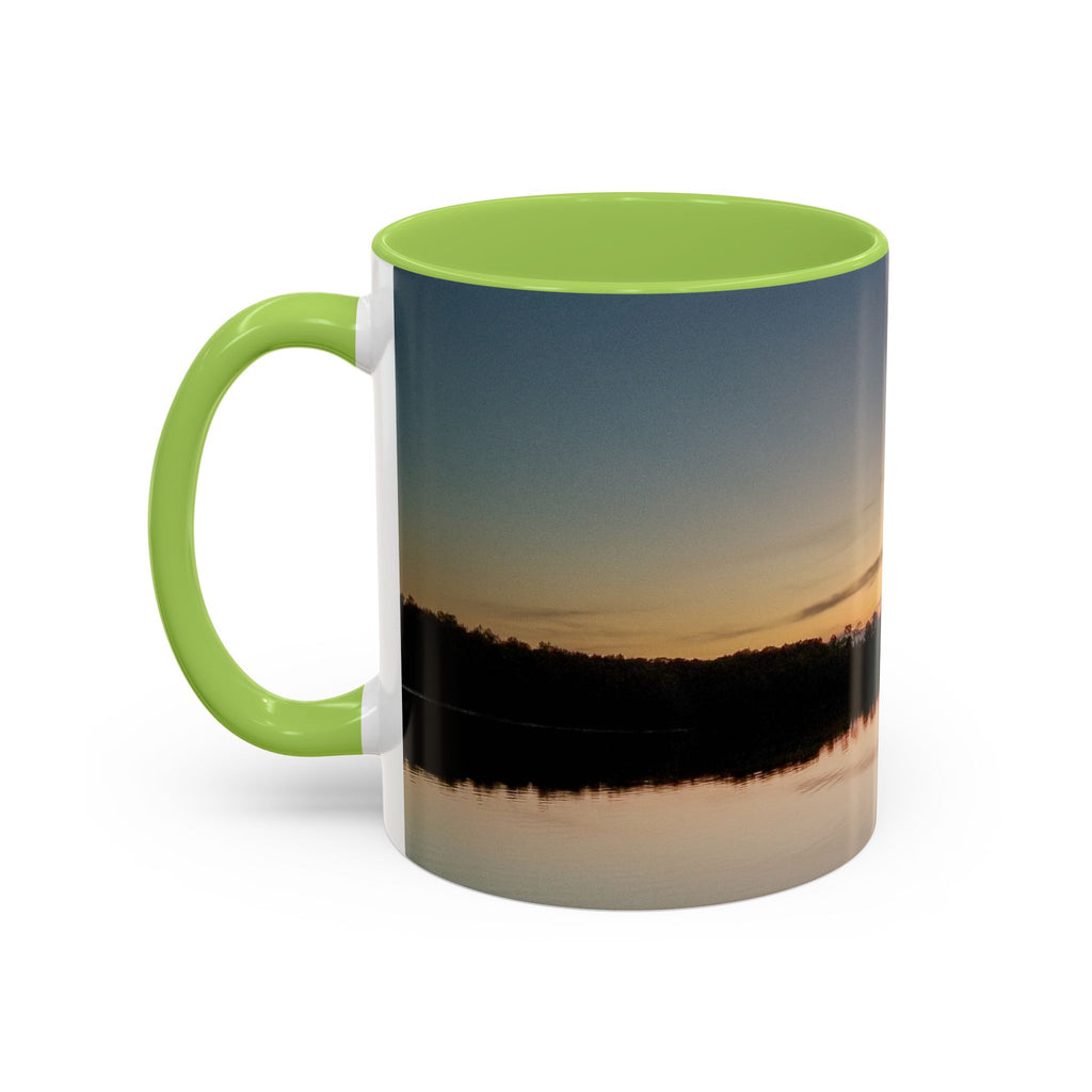 Sunset Lake Accent Coffee Mug — Scenic Reflection 11/15oz
