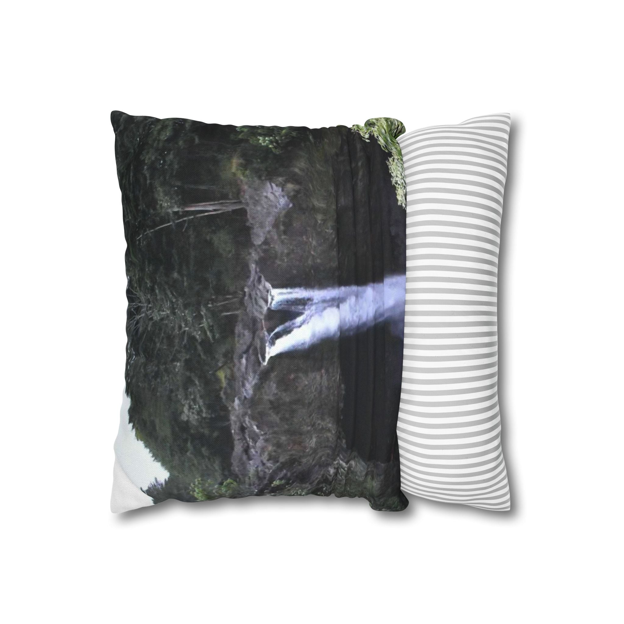 Waterfall Photo Pillowcase — Tropical Falls Decorative Throw Pillow
