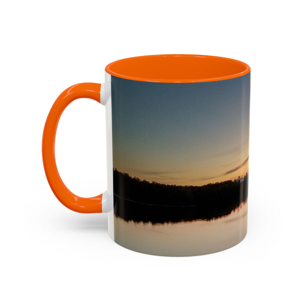 Sunset Lake Accent Coffee Mug — Scenic Reflection 11/15oz