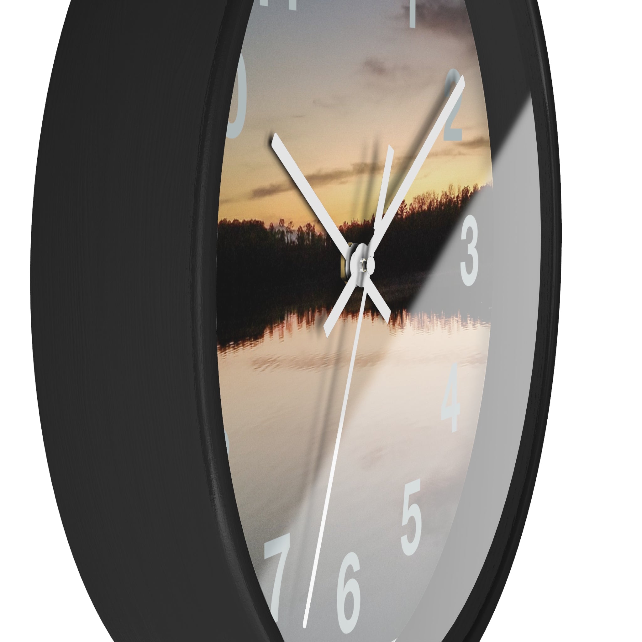 Sunset Lake Wall Clock – Reflective Nature Scenic Clock