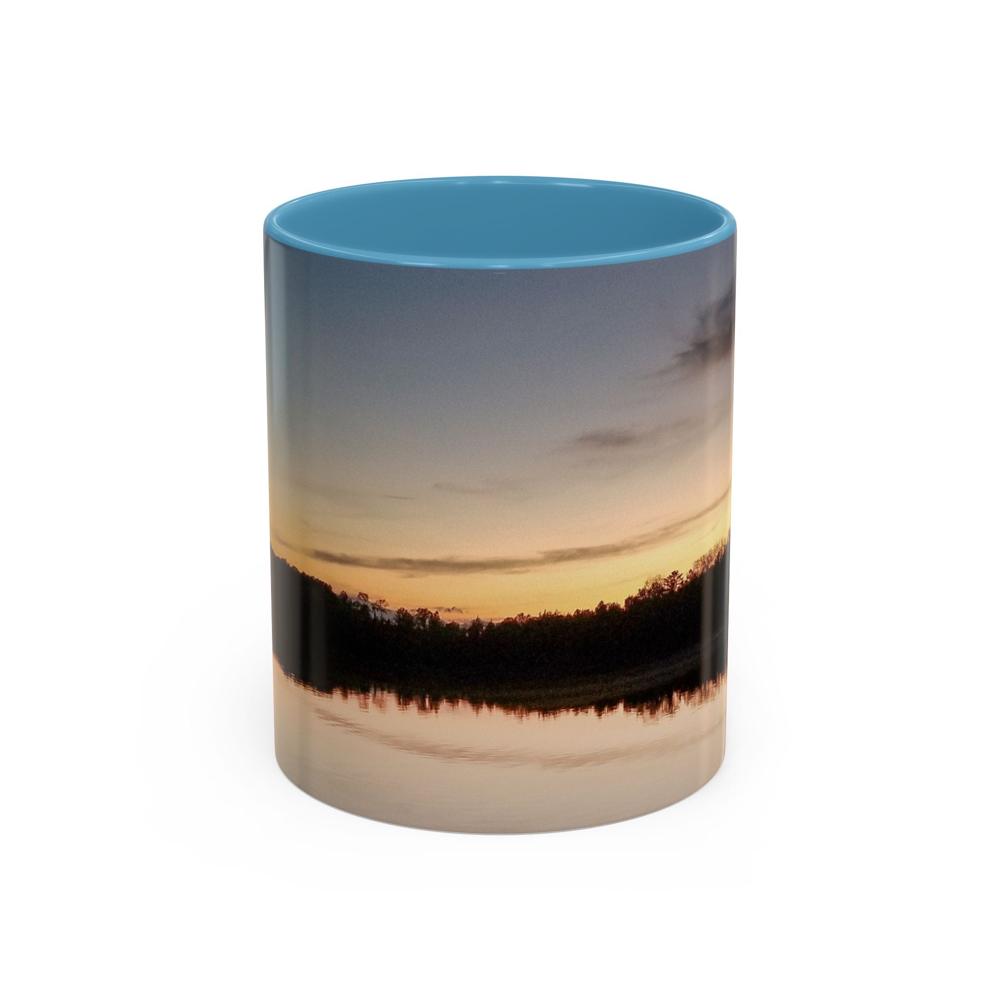 Sunset Lake Accent Coffee Mug — Scenic Reflection 11/15oz