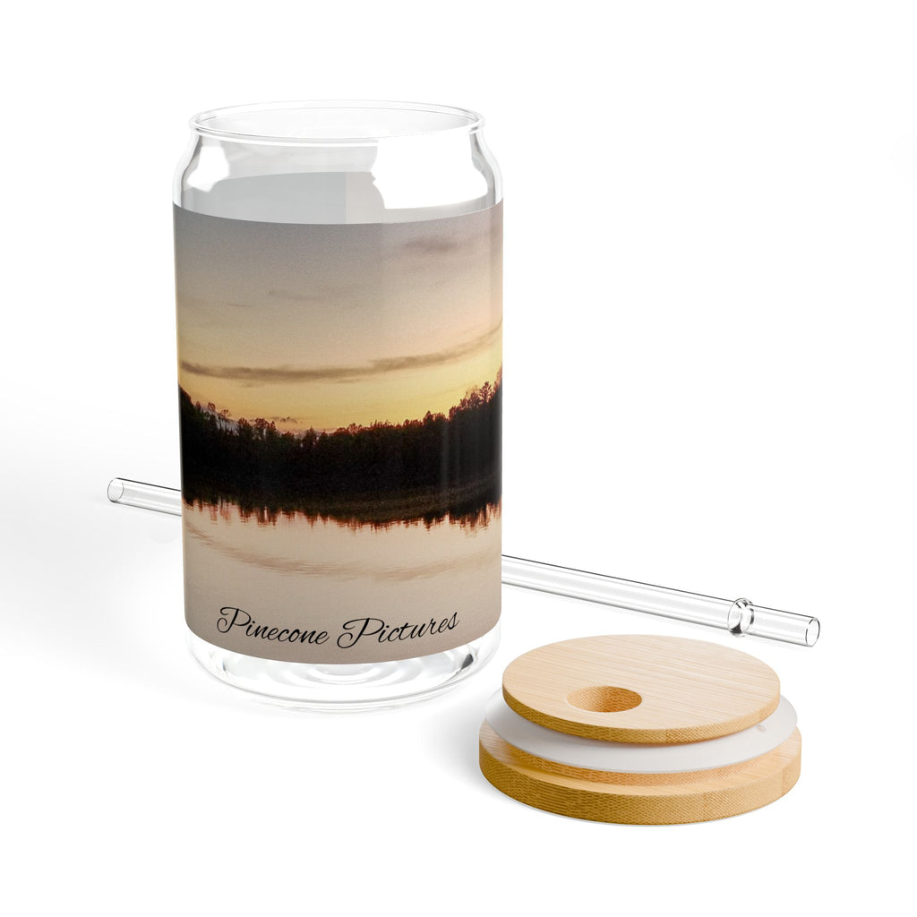 16oz Lakeside Sunset Sipper Glass with Straw