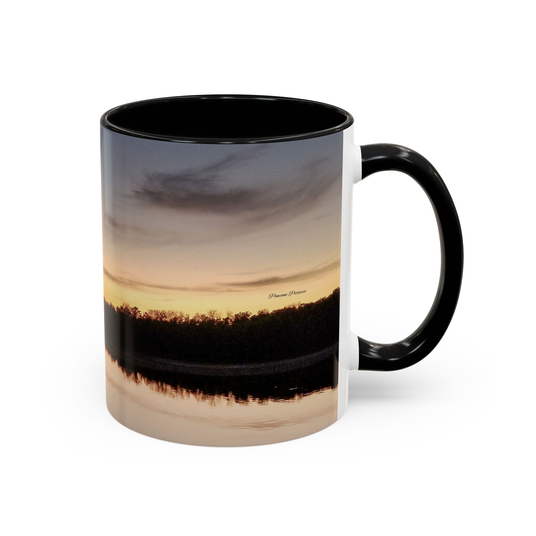 Sunset Lake Accent Coffee Mug — Scenic Reflection 11/15oz