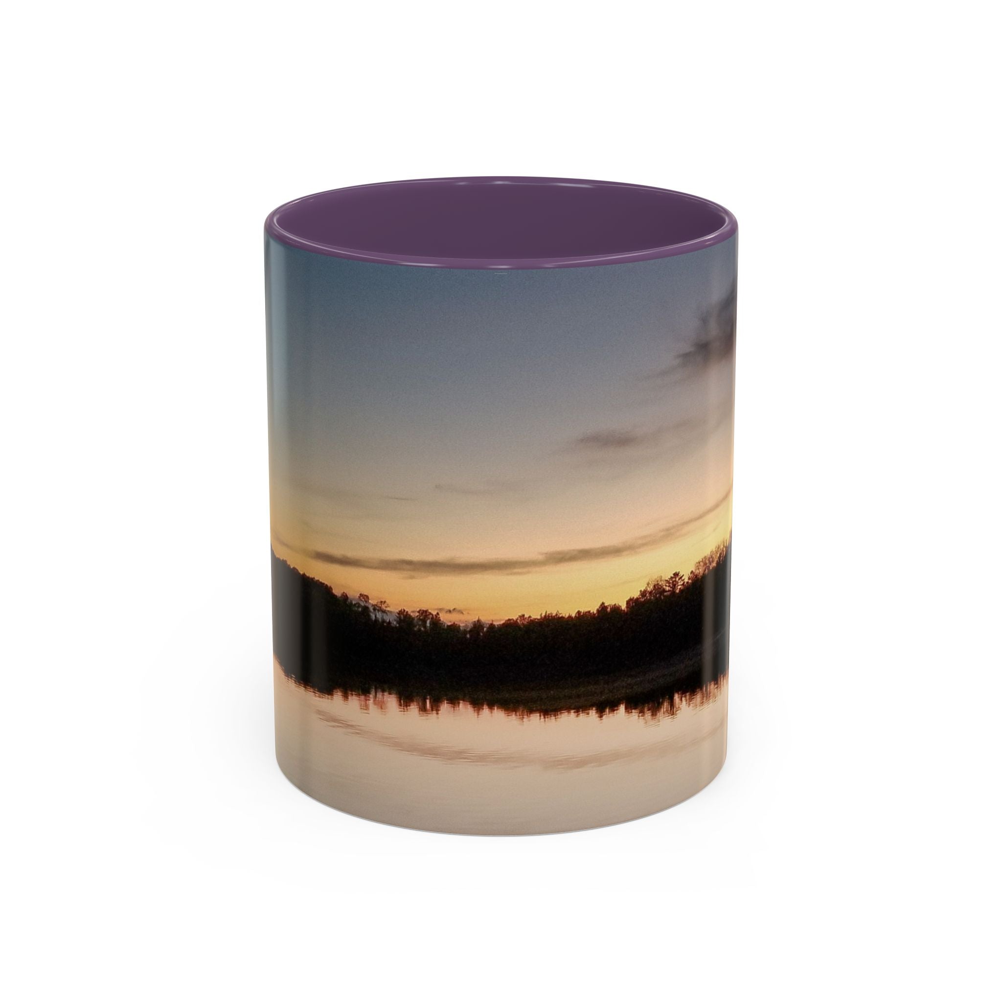 Sunset Lake Accent Coffee Mug — Scenic Reflection 11/15oz
