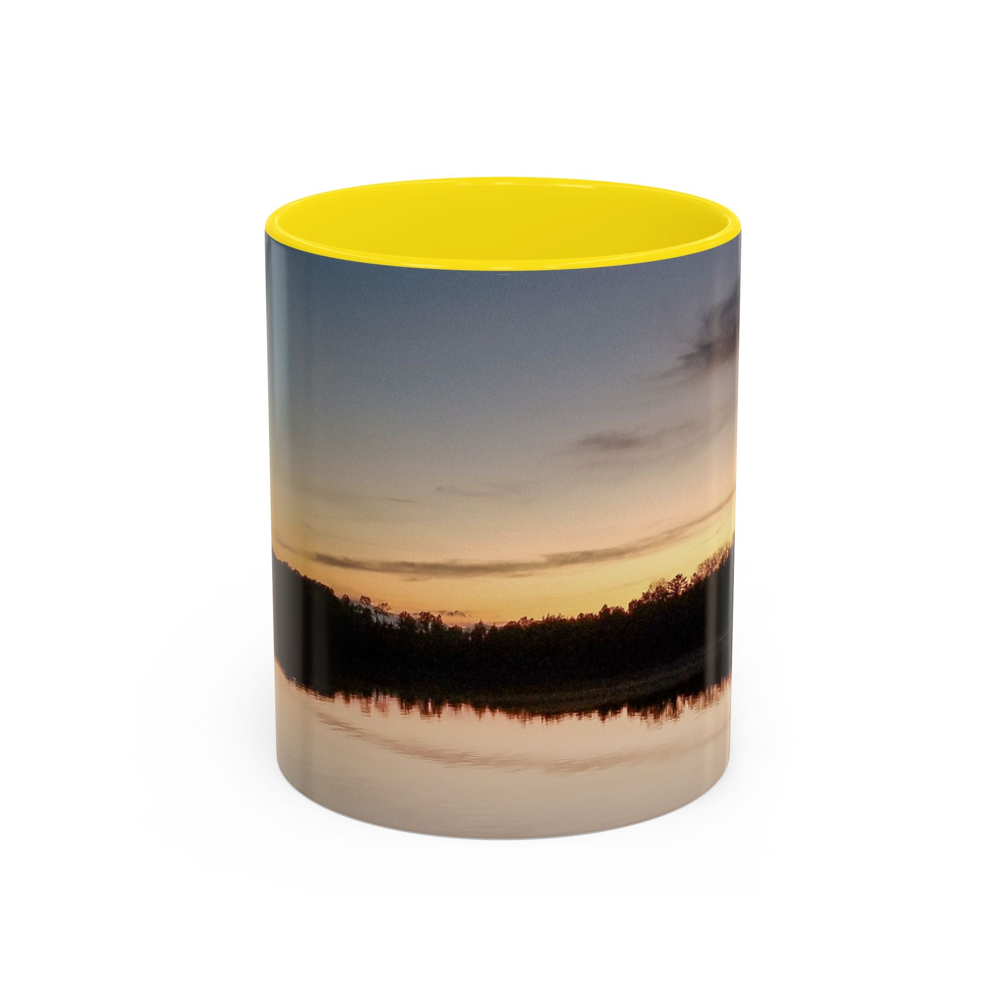 Sunset Lake Accent Coffee Mug — Scenic Reflection 11/15oz