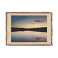 Sunset Lake Woven Blanket — Scenic Lakeside Throw for Living Room & Cabin Décor