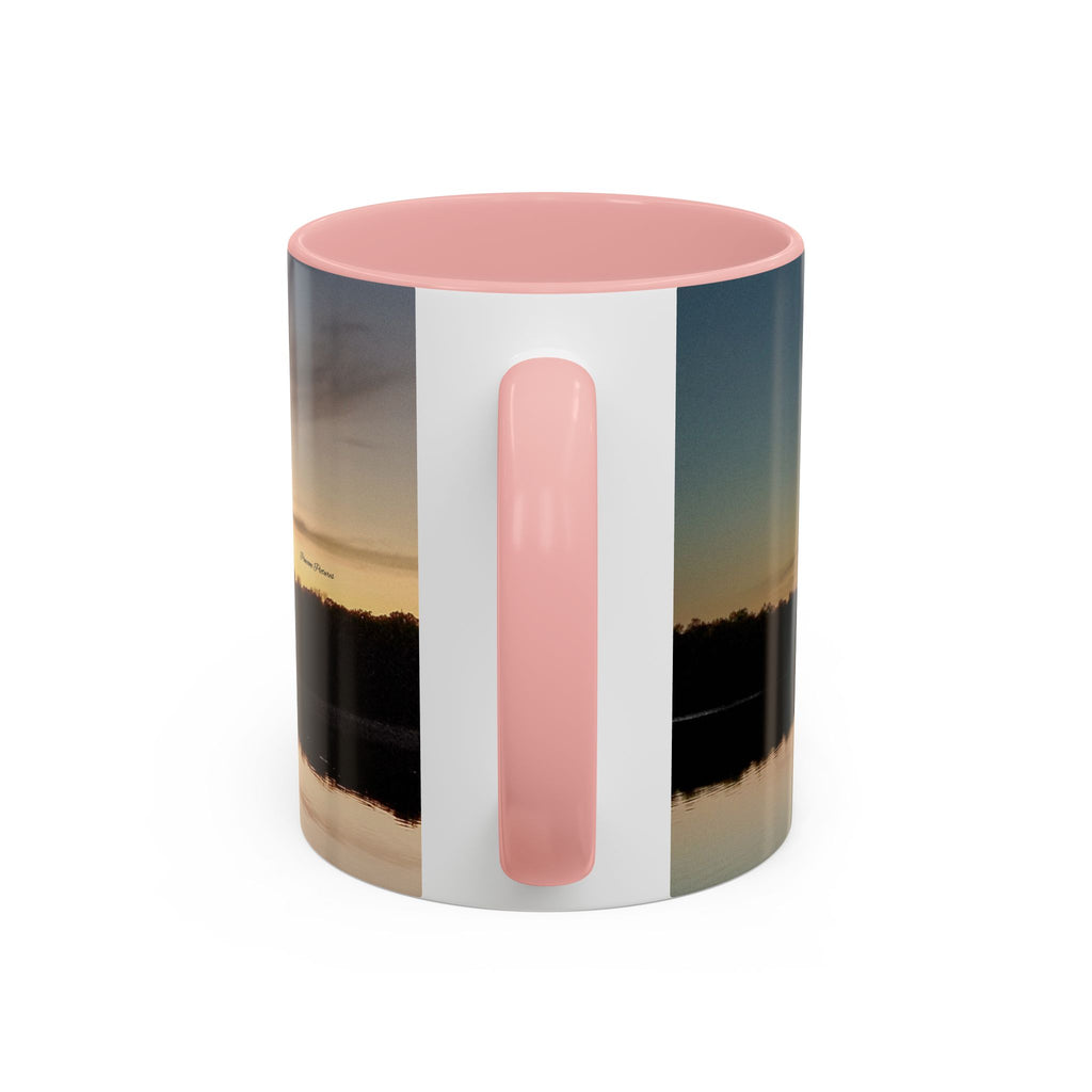 Sunset Lake Accent Coffee Mug — Scenic Reflection 11/15oz