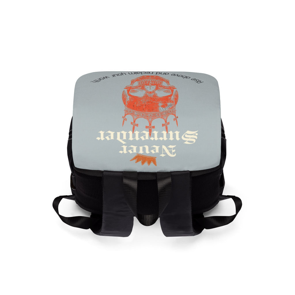 Skull Crown Backpack — “Rise Above and Reclaim Your Worth” Casual Shoulder Bag