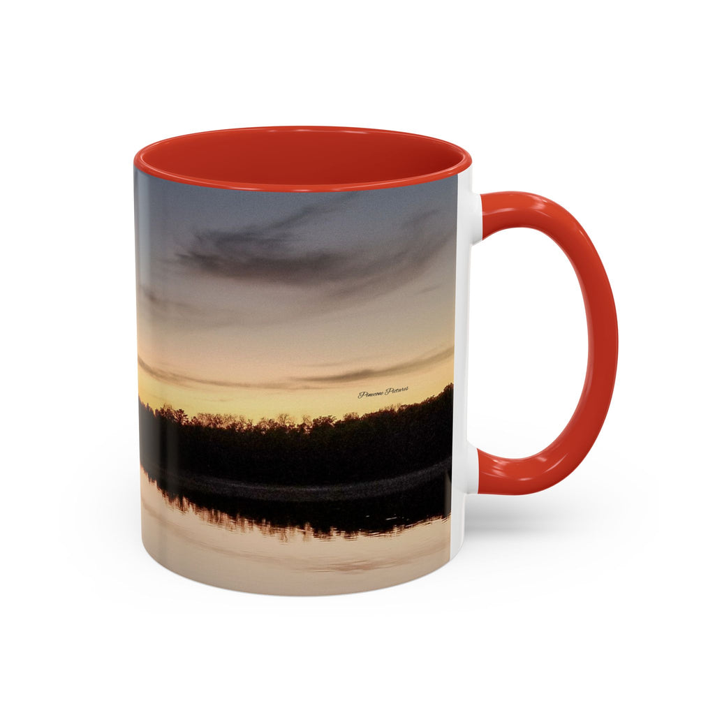 Sunset Lake Accent Coffee Mug — Scenic Reflection 11/15oz