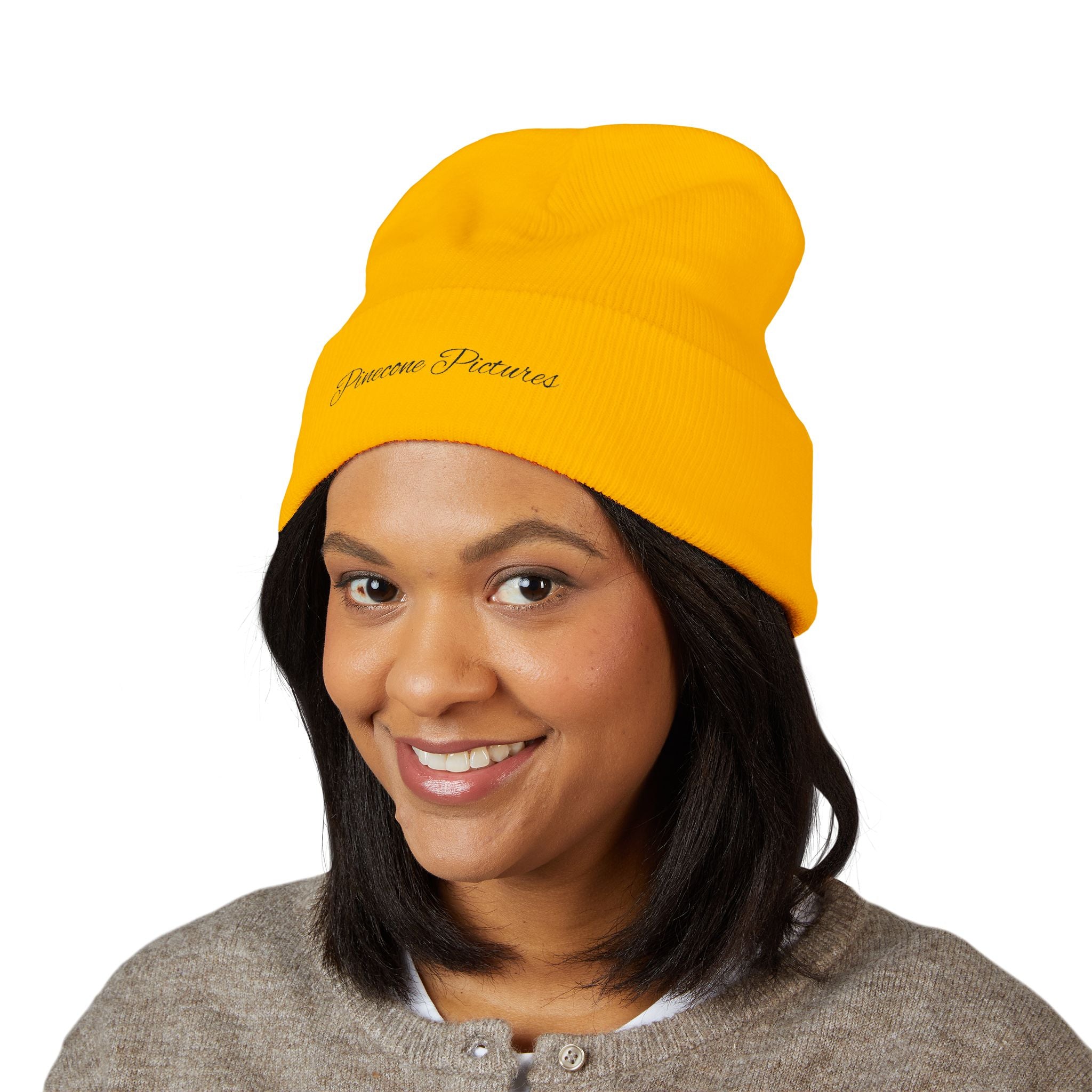 Embroidered "Pinecone Pictures" Classic Cuffed Beanie