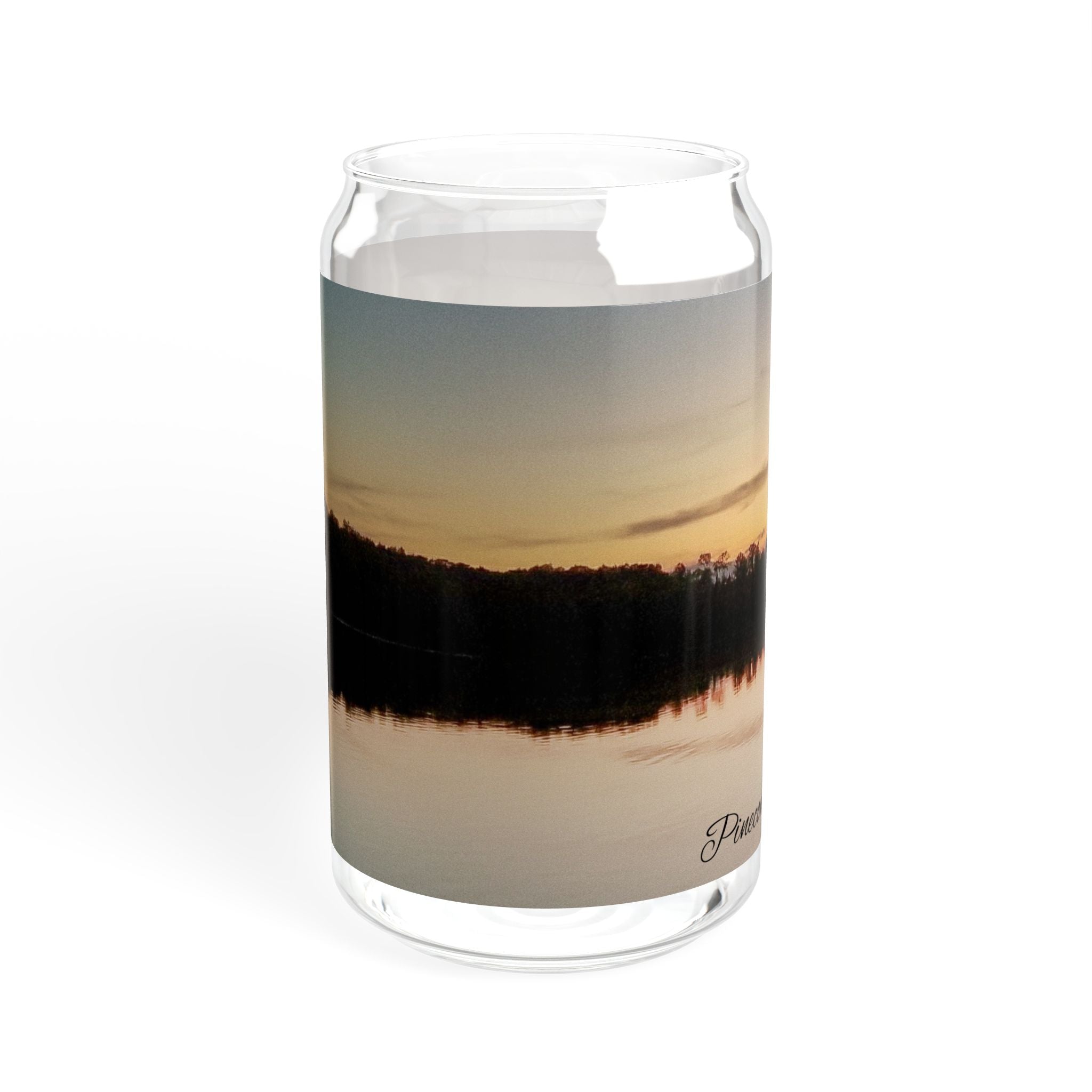 16oz Lakeside Sunset Sipper Glass with Straw