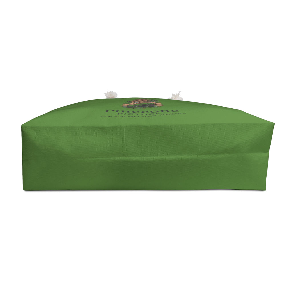 Pinecone Pictures Green Weekender Bag — Floral Pinecone Logo Travel Tote