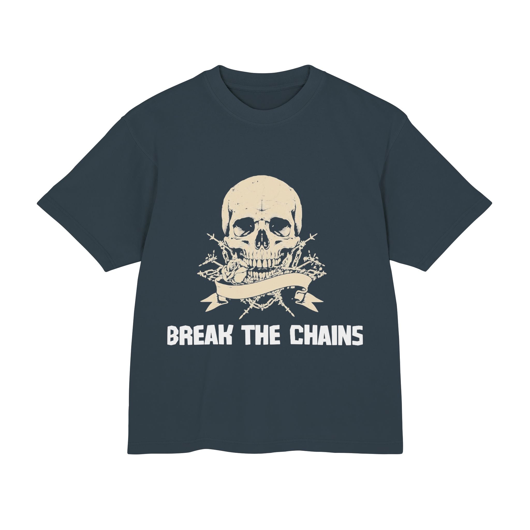 Break the Chains Skull Tee — "Break the Chains" Front & "Overcome Your Limits" Back