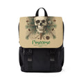 Skull & Pinecone Canvas Backpack — "Pinecone: Grow Where You Land"