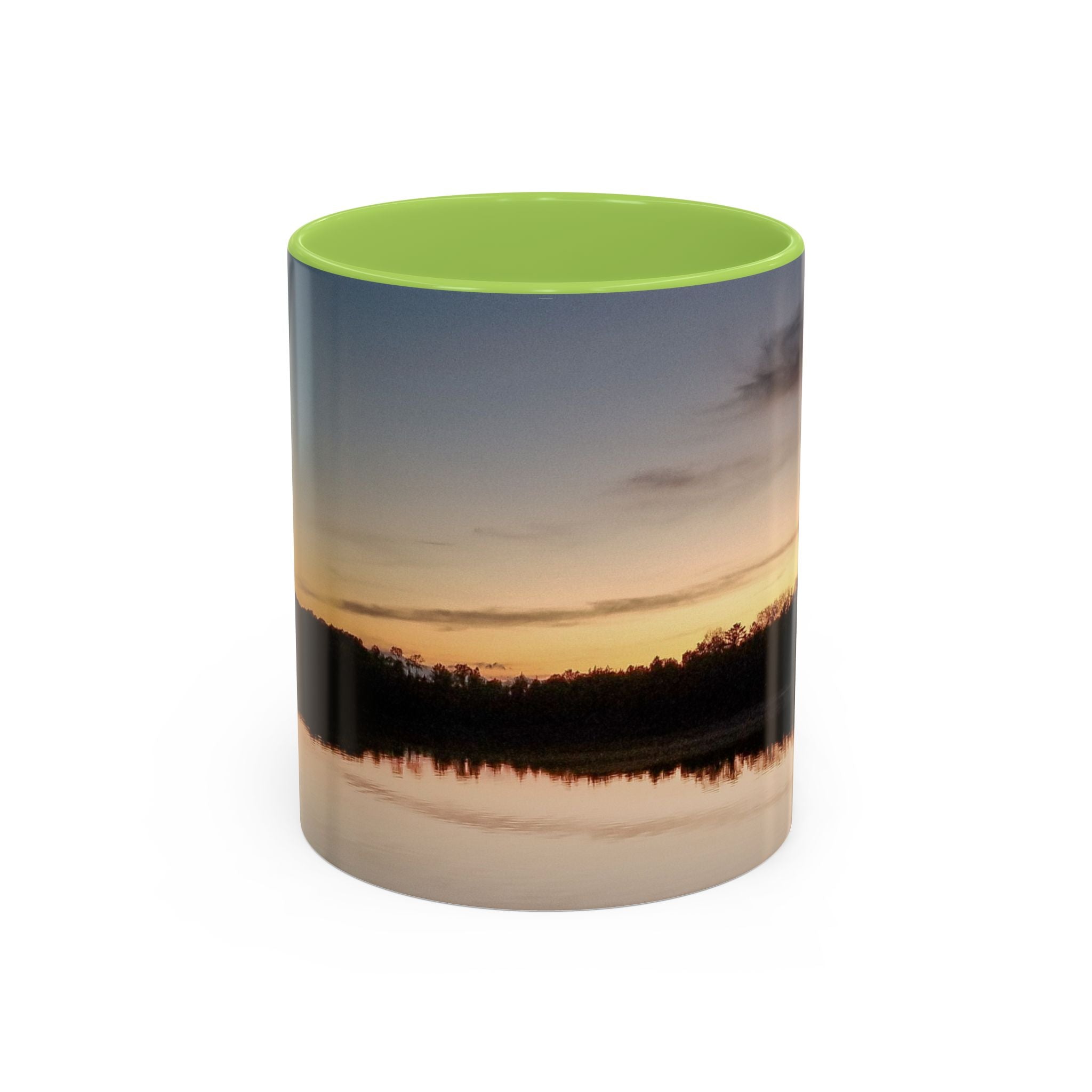 Sunset Lake Accent Coffee Mug — Scenic Reflection 11/15oz