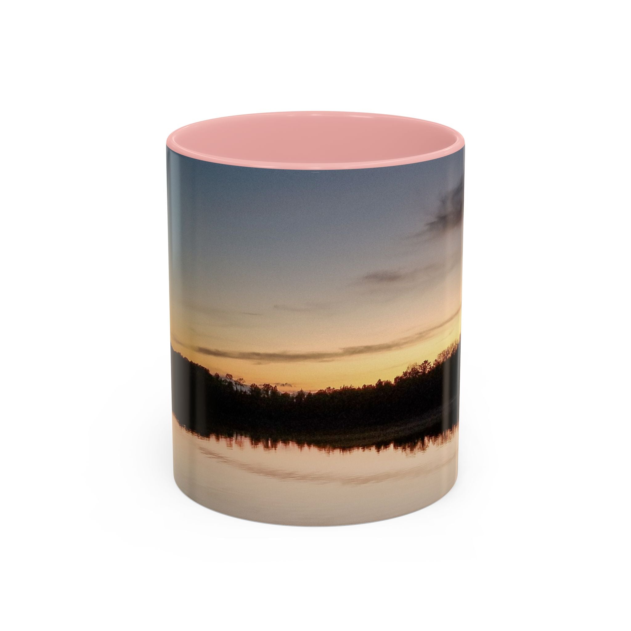 Sunset Lake Accent Coffee Mug — Scenic Reflection 11/15oz
