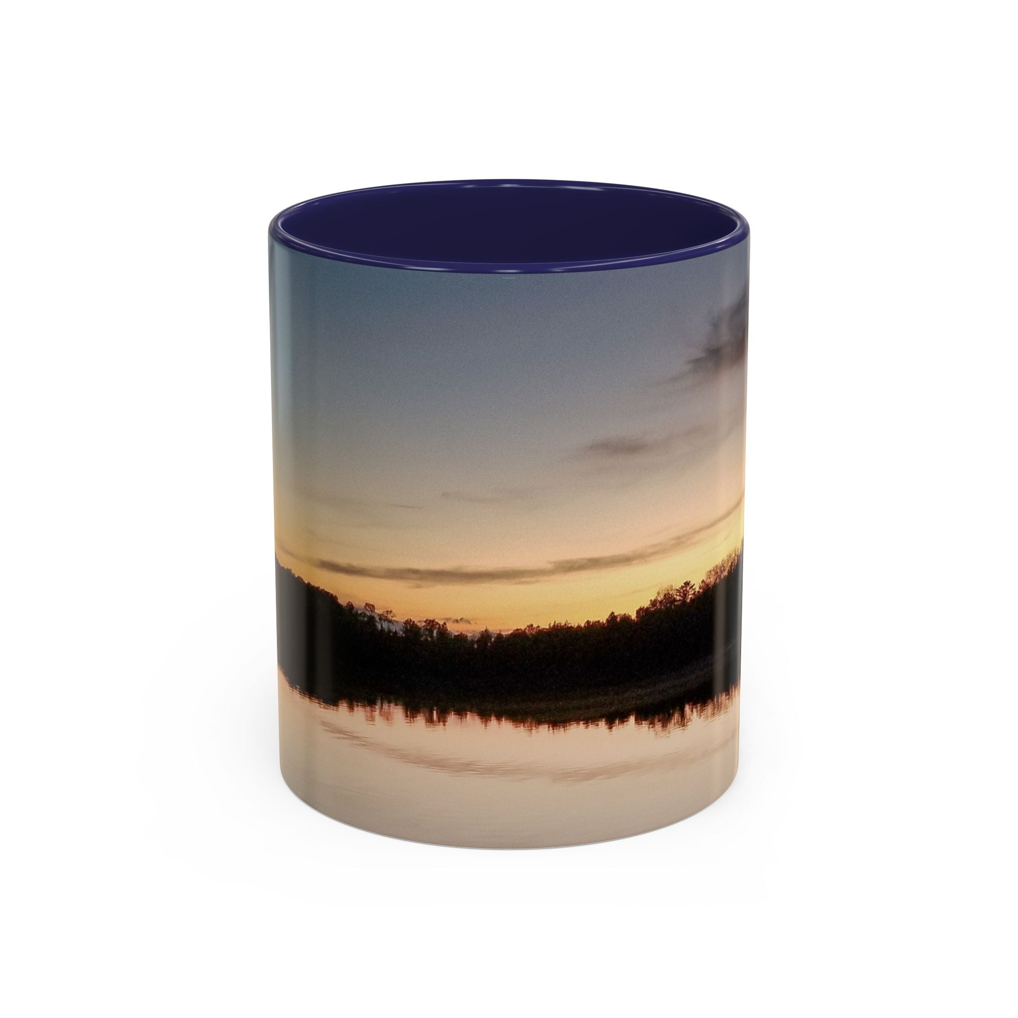 Sunset Lake Accent Coffee Mug — Scenic Reflection 11/15oz