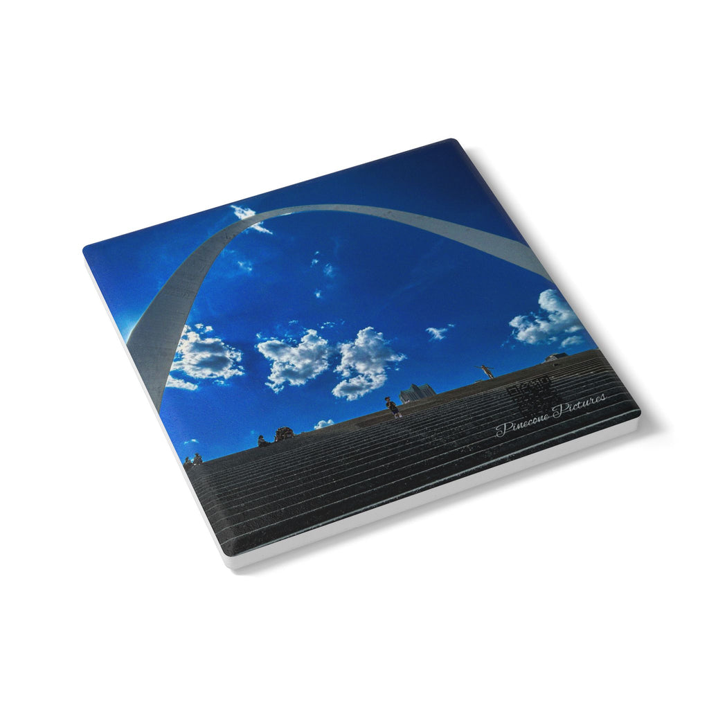 St. Louis Gateway Arch Ceramic Coaster – Scenic Landmark Drink Coaster