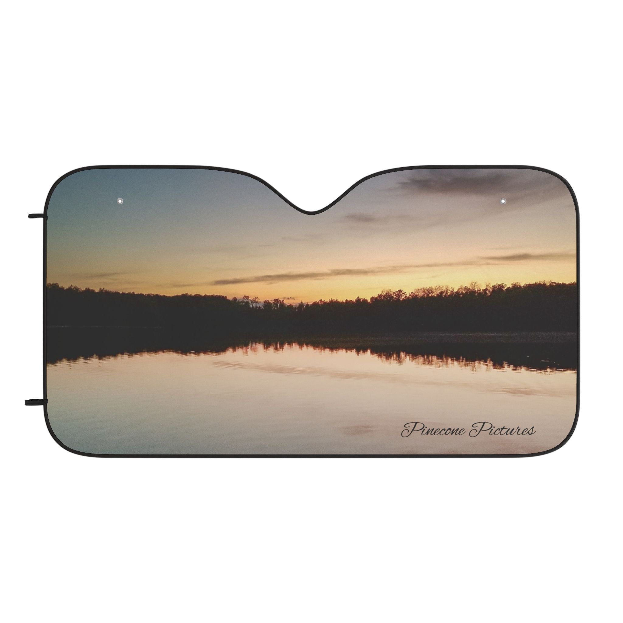 Sunset Lake Car Sun Shade – Scenic Sunrise/Sunset Windshield Cover