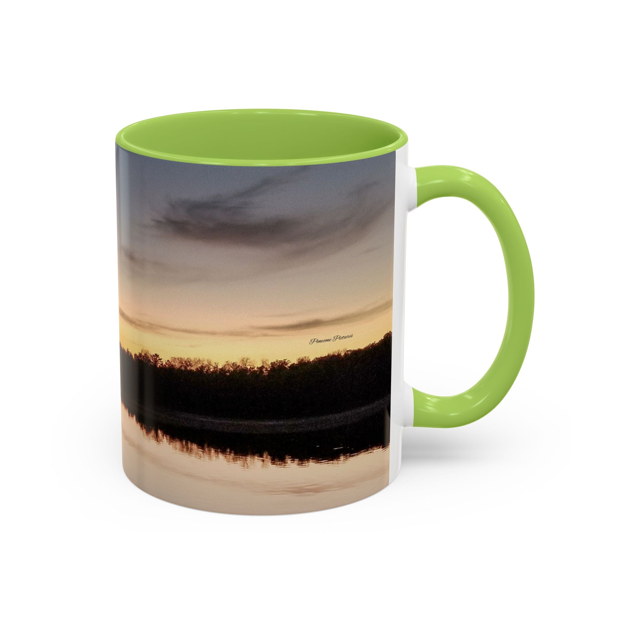 Sunset Lake Accent Coffee Mug — Scenic Reflection 11/15oz