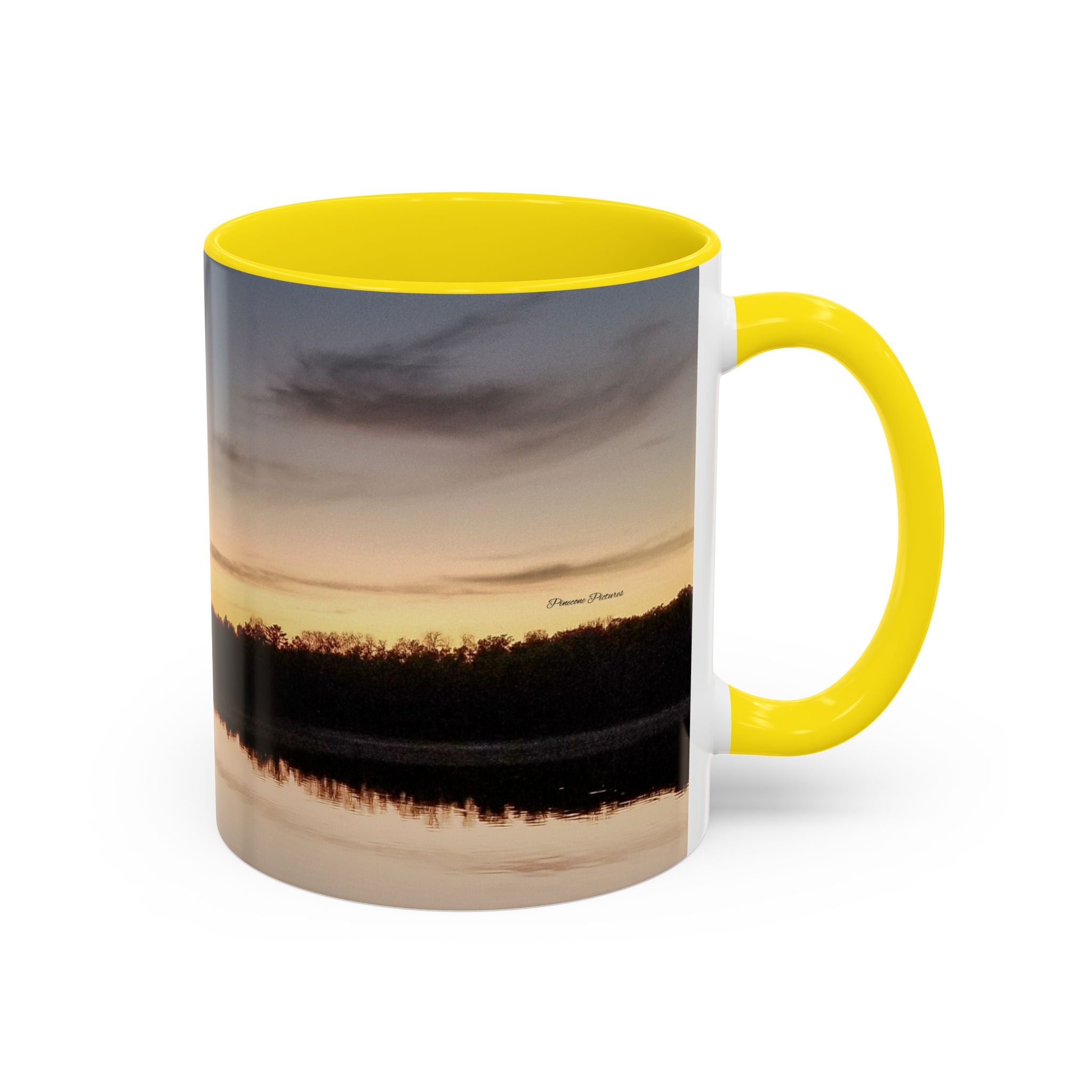 Sunset Lake Accent Coffee Mug — Scenic Reflection 11/15oz