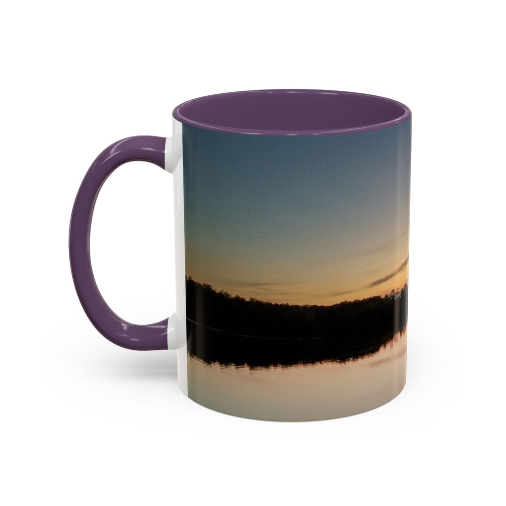 Sunset Lake Accent Coffee Mug — Scenic Reflection 11/15oz