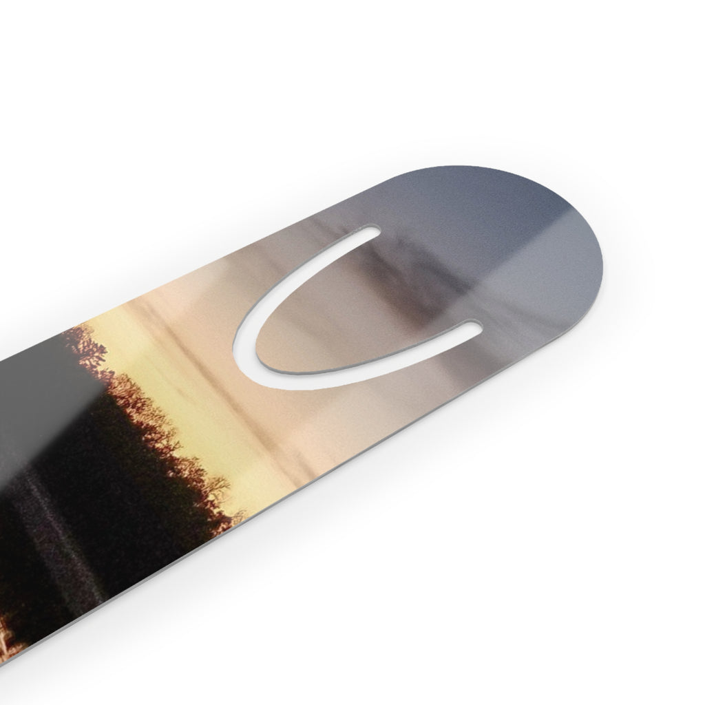 Serene Sunset Metal Bookmark – "Where worries can rest" Inspirational Bookmarker
