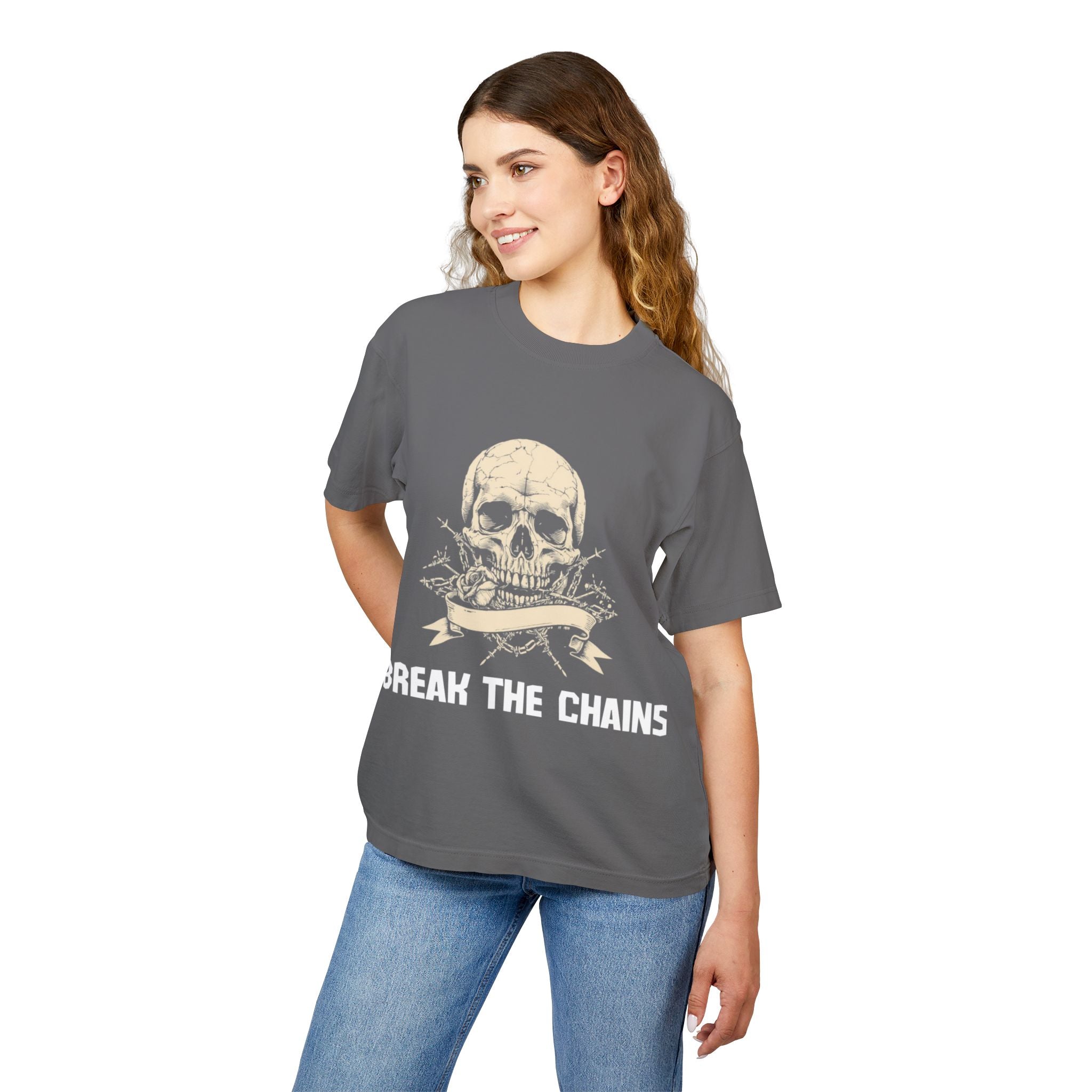 Break the Chains Skull Tee — "Break the Chains" Front & "Overcome Your Limits" Back