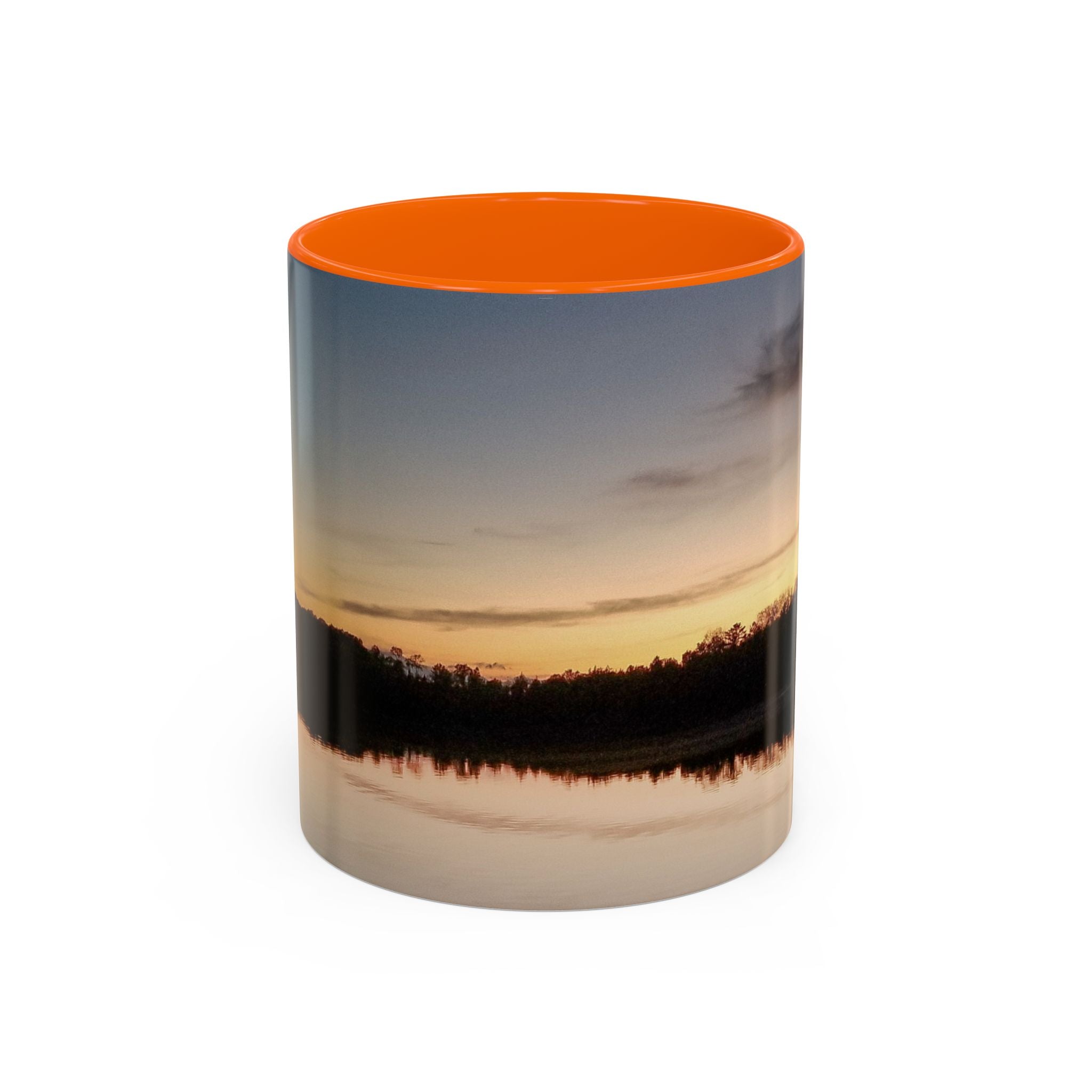 Sunset Lake Accent Coffee Mug — Scenic Reflection 11/15oz