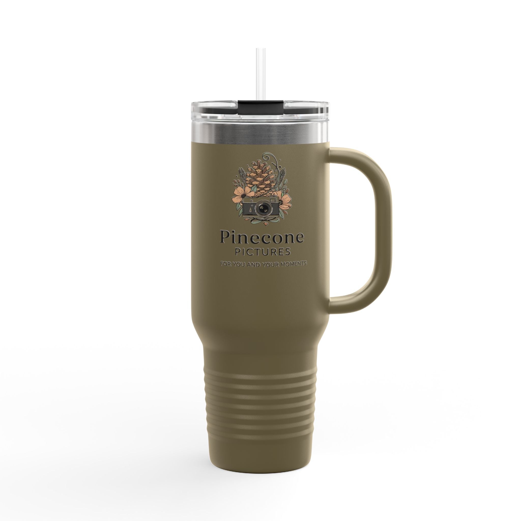 40oz Insulated Travel Mug — Pinecone Pictures Logo Thermal Tumbler